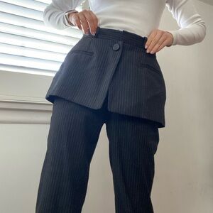 Zara Wool Pinstriped Skirt Pants